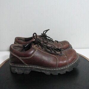 VTG‎ Caterpillar CAT Shoes Mens Size 8 Brown Leather Low Top Workwear Chunky Y2K